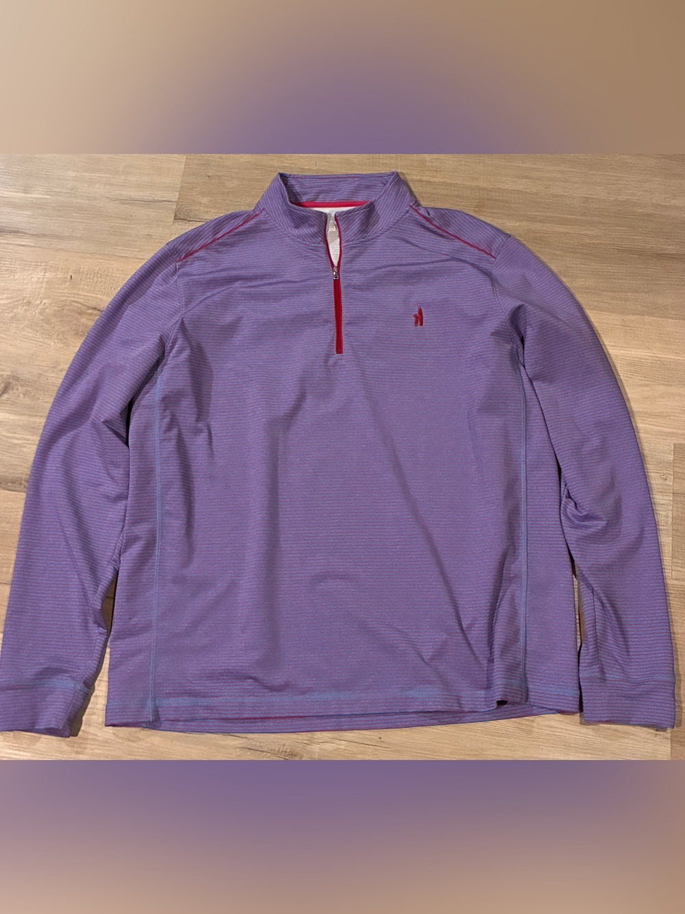 Johnnie-O Vaughn Men's Striped 1/4 Zip Pullover red/blue stripe preppy golf XL